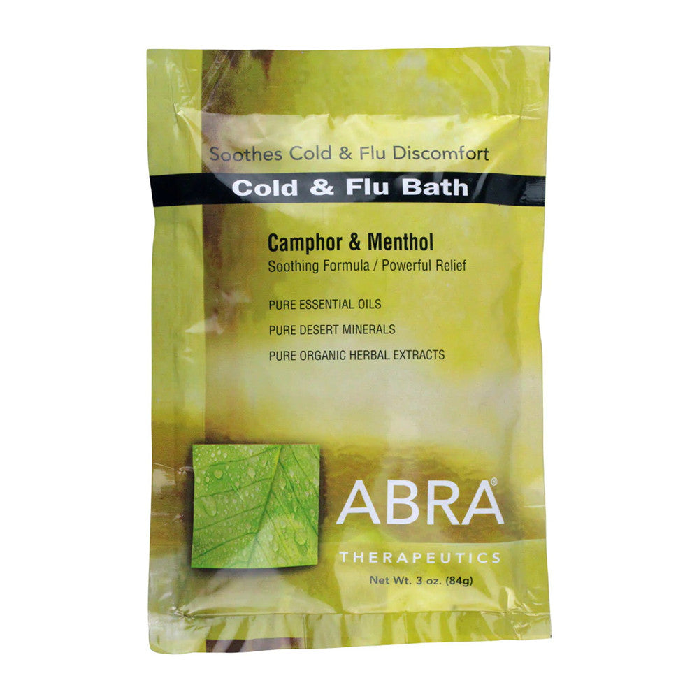 Abra Cold and Flu Bath Salts, Camphor and Menthol, 3 Oz